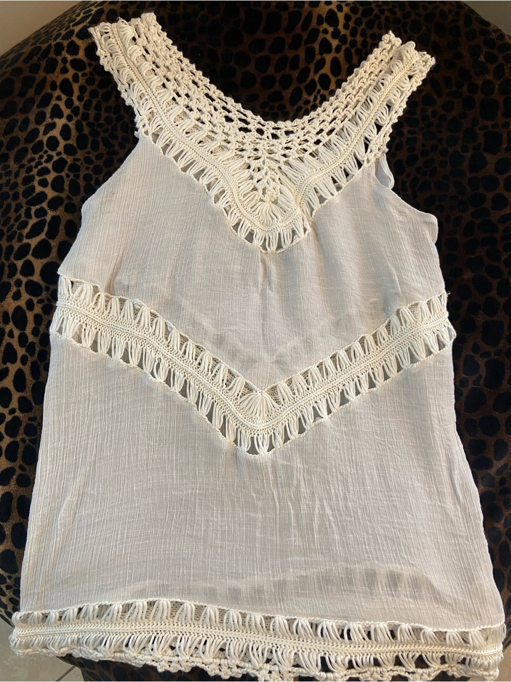 Cupshe Cream Crochet-Trim Swimsuit Coverup
